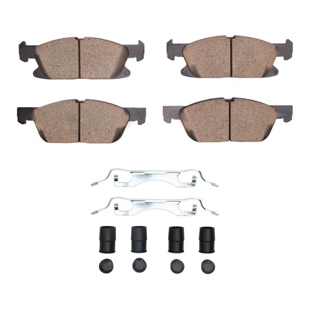 Dynamic Friction Co 5000 Advanced Brake Pads - Ceramic and Hardware Kit, Long Pad Wear, Front 1551-2180-01